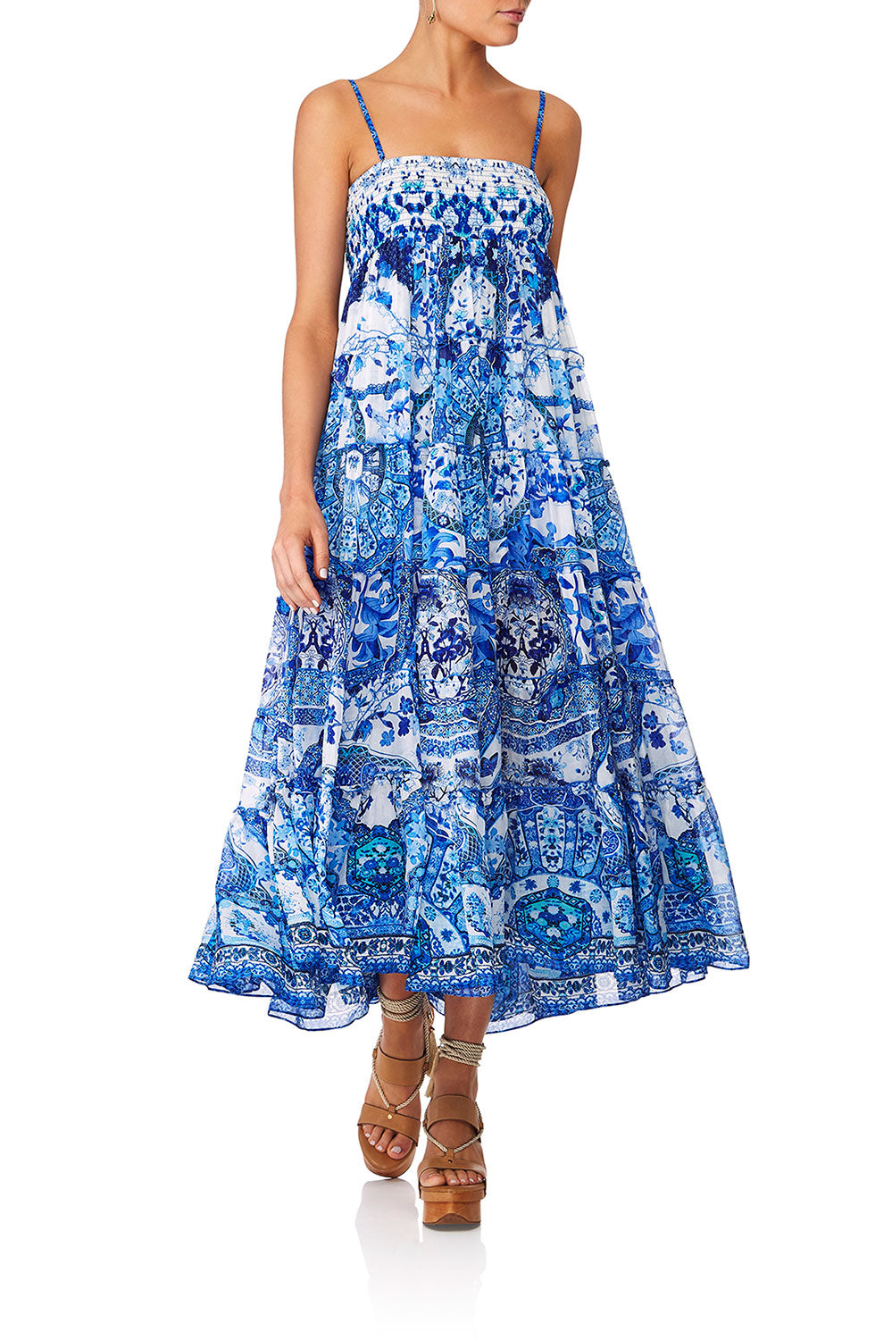 CAMILLA ETERNITYS EMPIRE SHEER TIERED MAXI SKIRT