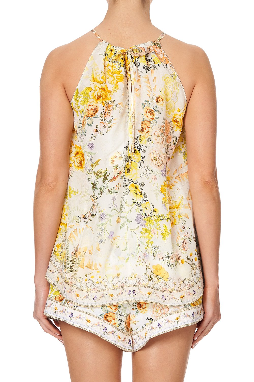 FLARED CAMI W NECK TIE IN THE HILLS OF TUSCANY