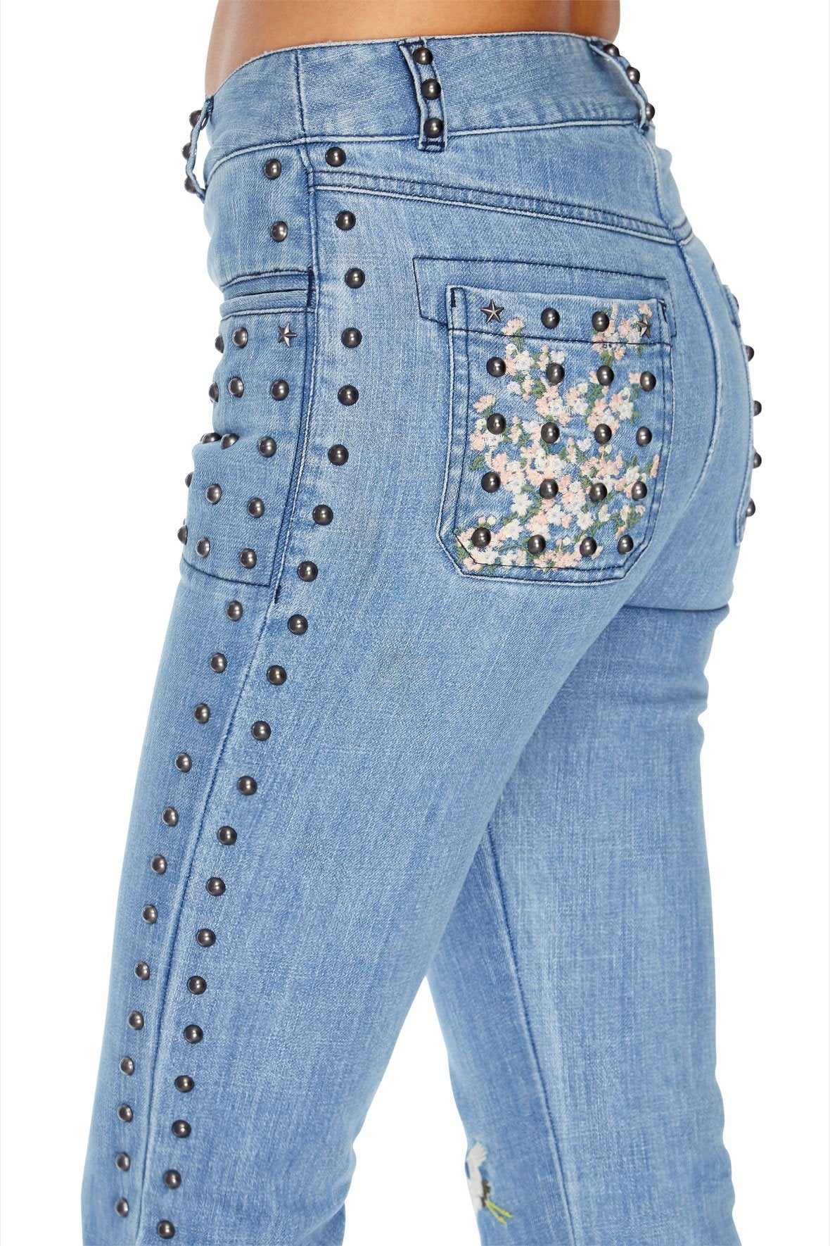 FLARED JEAN WITH CONTRAST PANEL THE STILL ABYSS