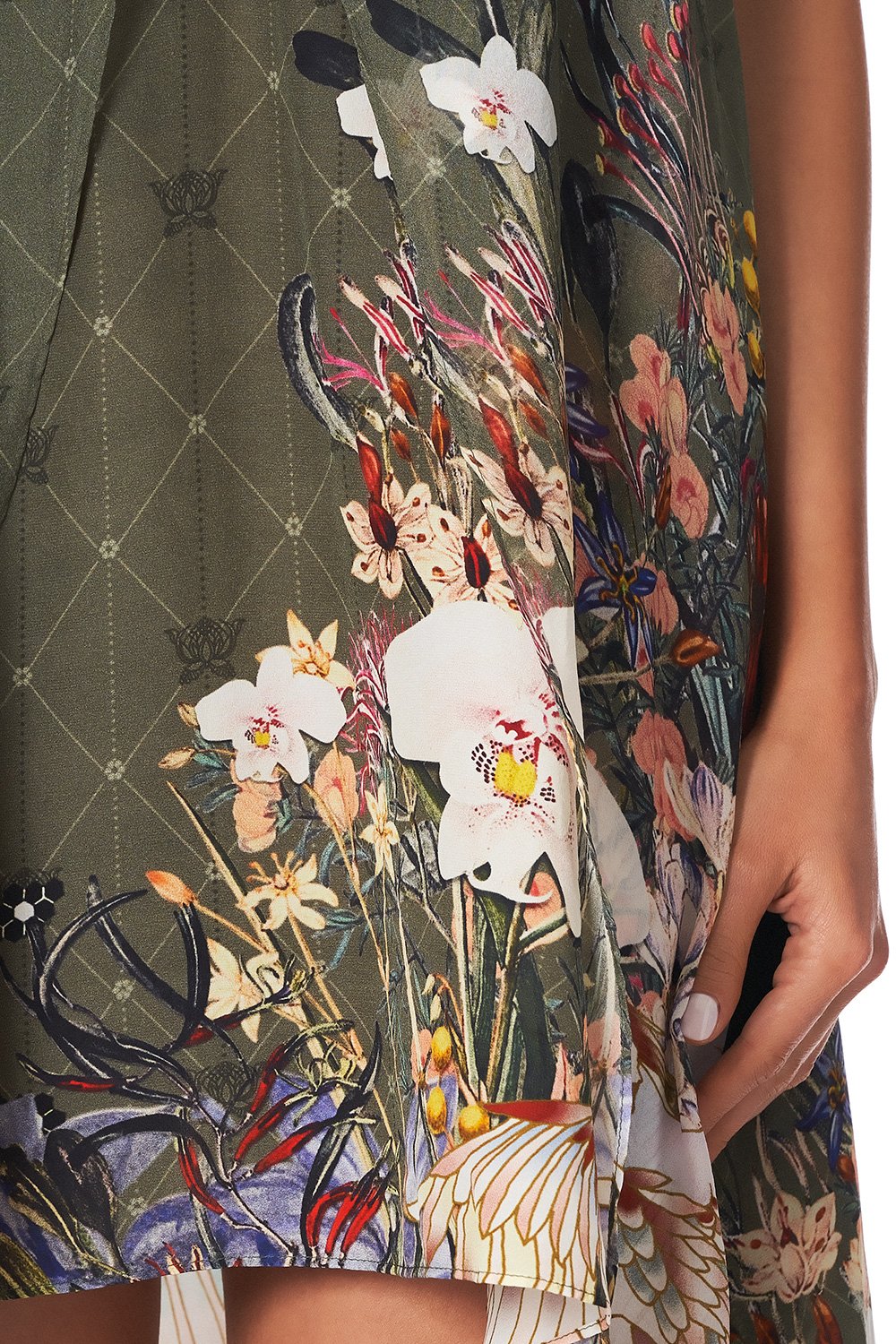 FLARED MINI WITH SHEER OVERLAY WATCHFUL WINGS