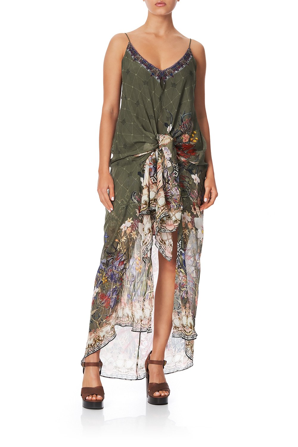 FLARED MINI WITH SHEER OVERLAY WATCHFUL WINGS