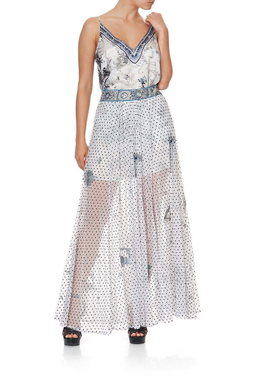 FULL SKIRT WITH GATHERED FRONT PANEL MOONLIT MUSINGS