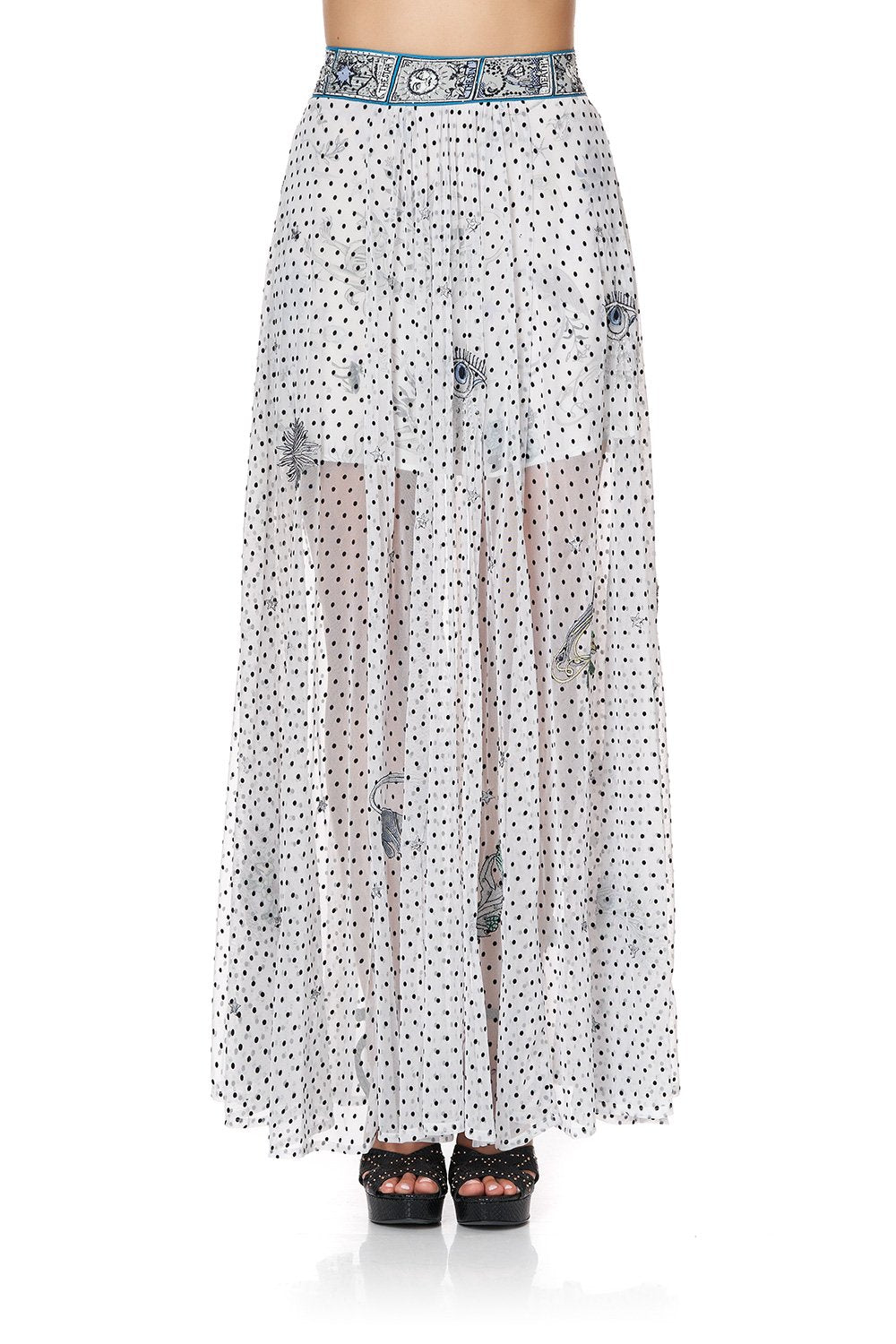 FULL SKIRT WITH GATHERED FRONT PANEL MOONLIT MUSINGS