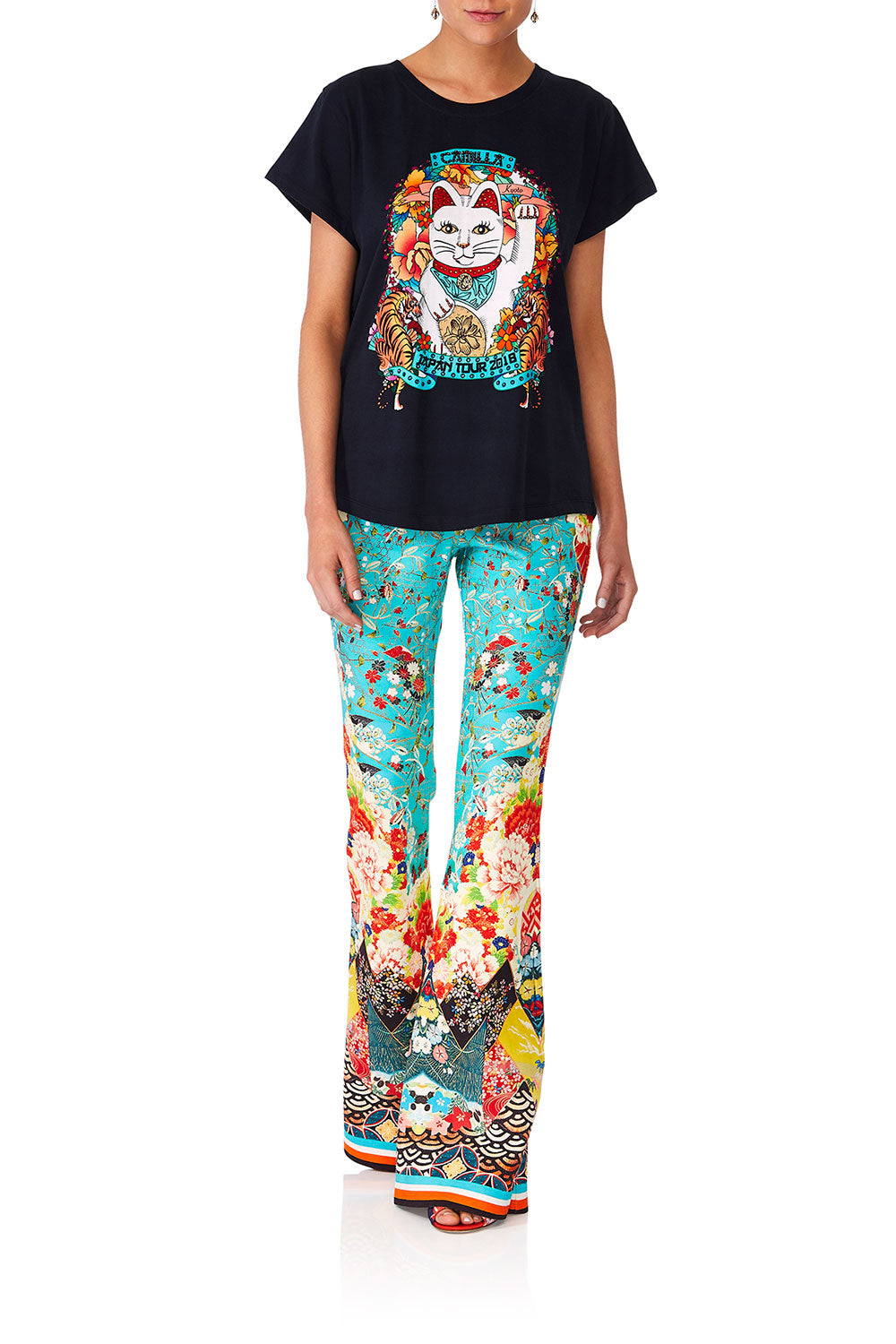 CAMILLA GALAXY GIRL HIGH WAISTED FLARED TROUSER