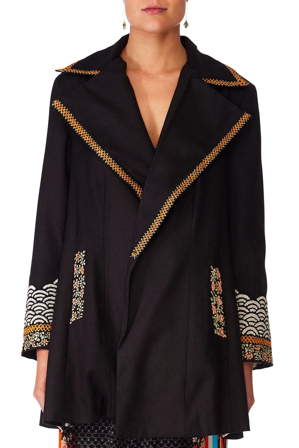 CAMILLA GALAXY GIRL OPEN COAT WWIDE COLLAR