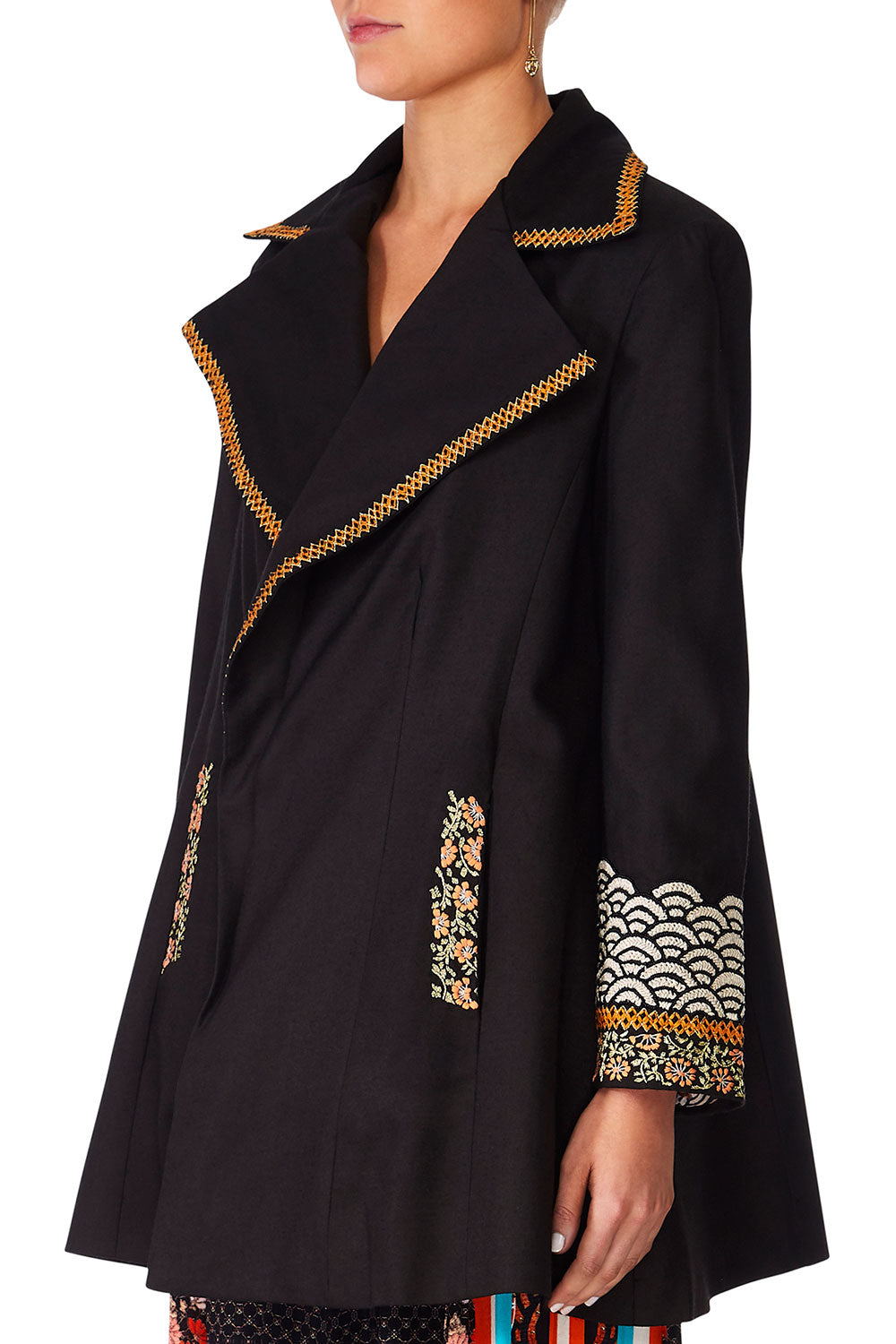 CAMILLA GALAXY GIRL OPEN COAT WWIDE COLLAR