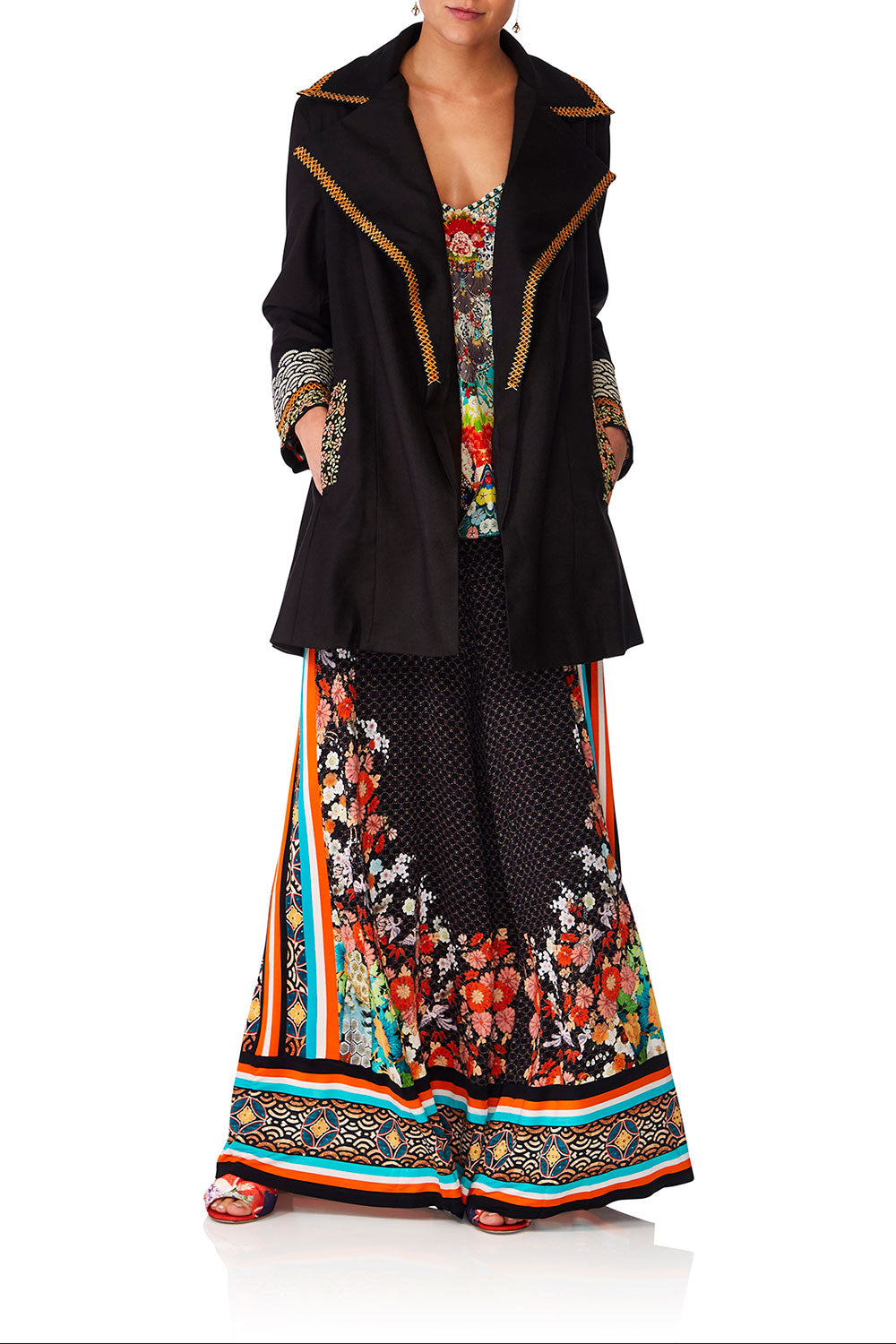 CAMILLA GALAXY GIRL OPEN COAT WWIDE COLLAR