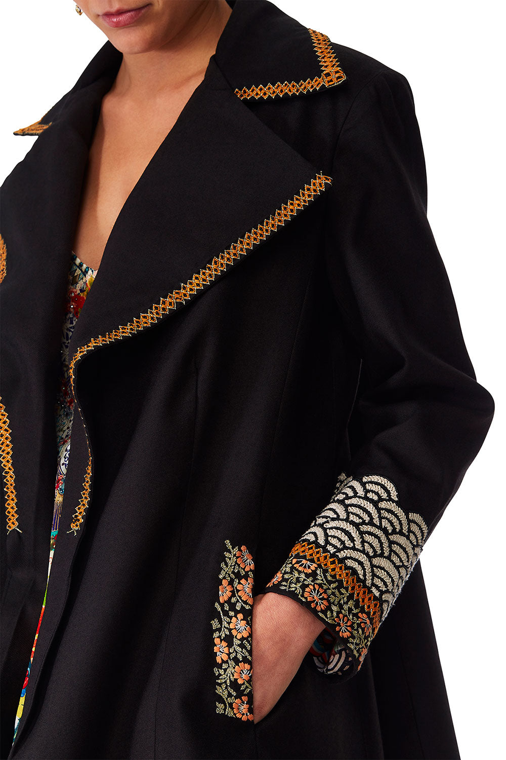 CAMILLA GALAXY GIRL OPEN COAT WWIDE COLLAR