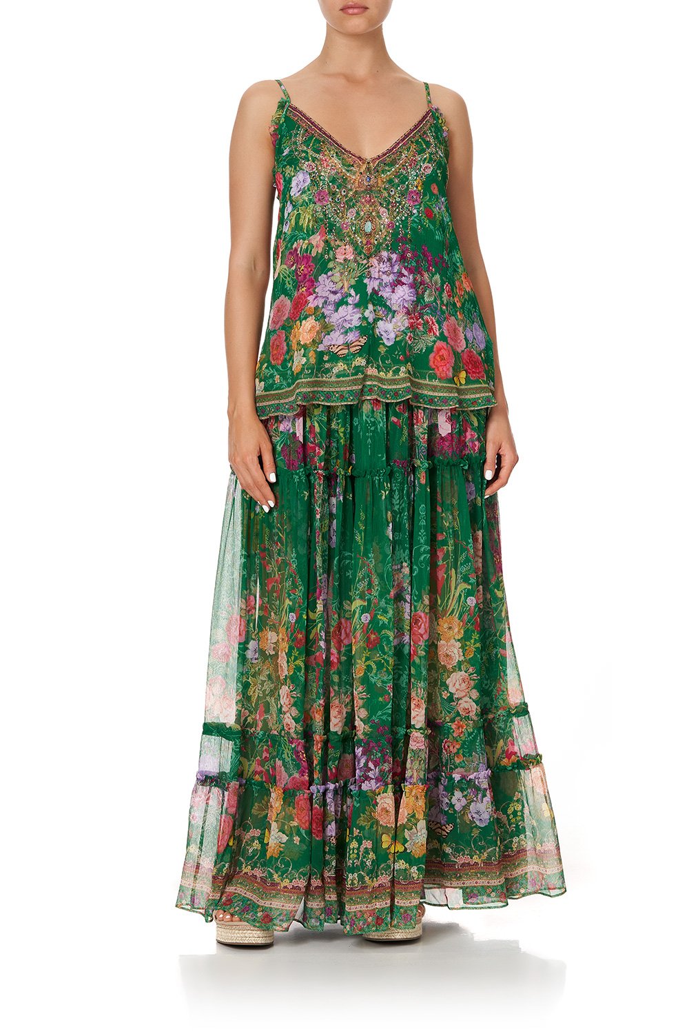 GATHERED CAMI WITH ADJUSTABLE STRAPS DIARIES FROM A VILLA