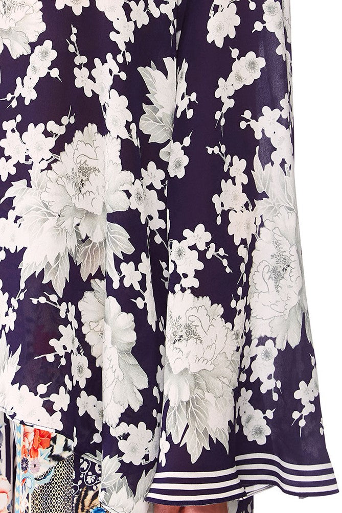 CAMILLA GINZA GANG V-NECK A-LINE BLOUSE