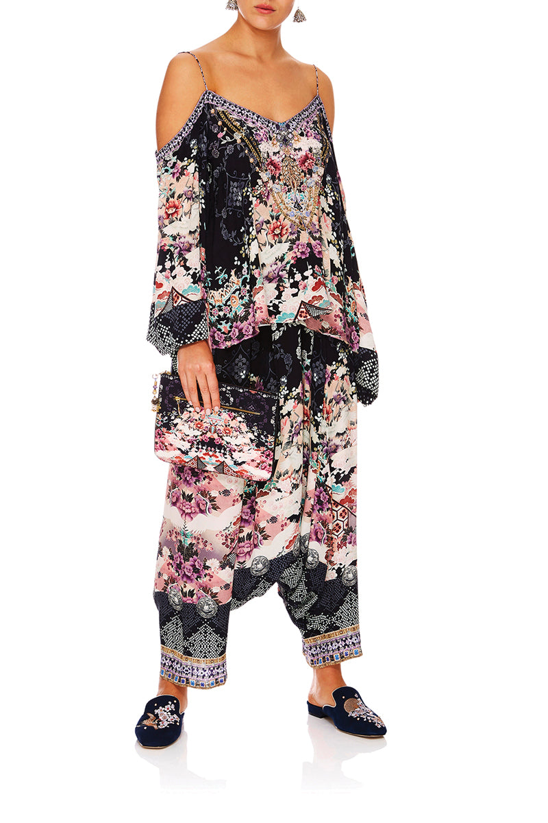 NIGHTS WITH HER SMALL CANVAS CLUTCH