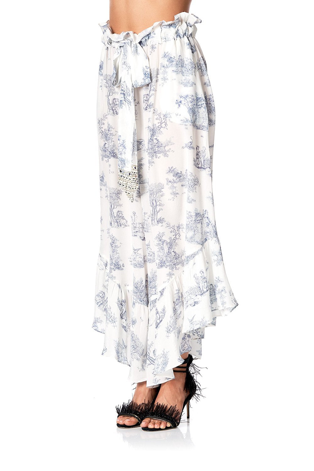 RUFFLE HEM PANTS WITH TIE SOUTHERN BELLE