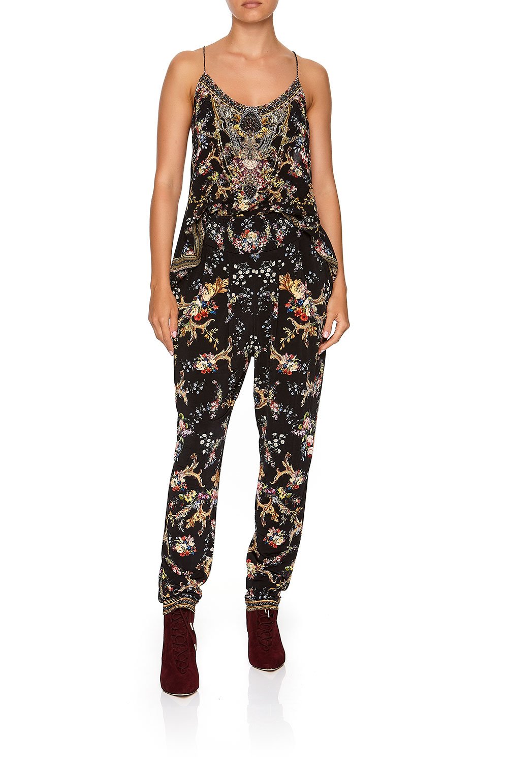 HAREM PANT WITH FRONT PLEATS FRIEND IN FLORA