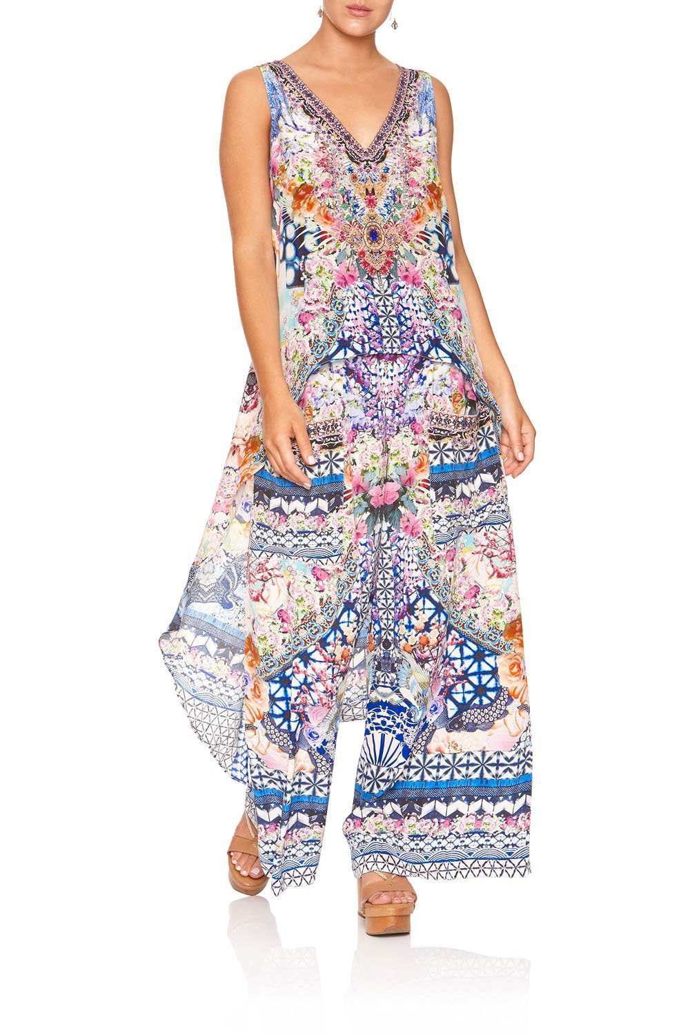 HIGH LOW CROSS BACK TOP SHIBORI SHORES