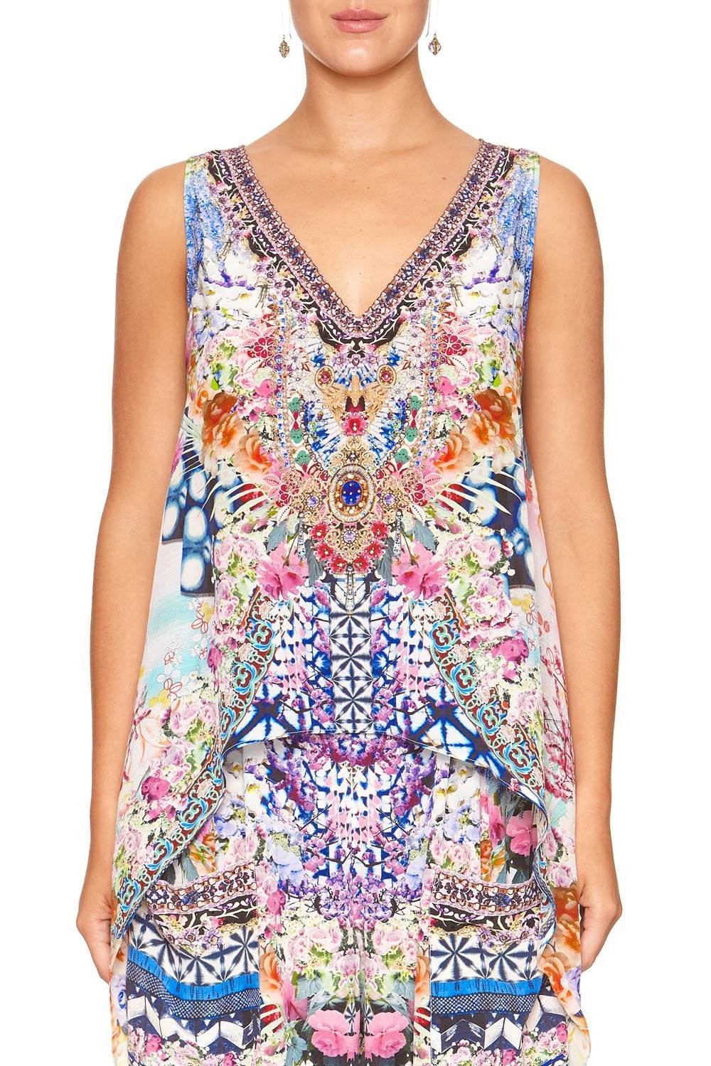 HIGH LOW CROSS BACK TOP SHIBORI SHORES