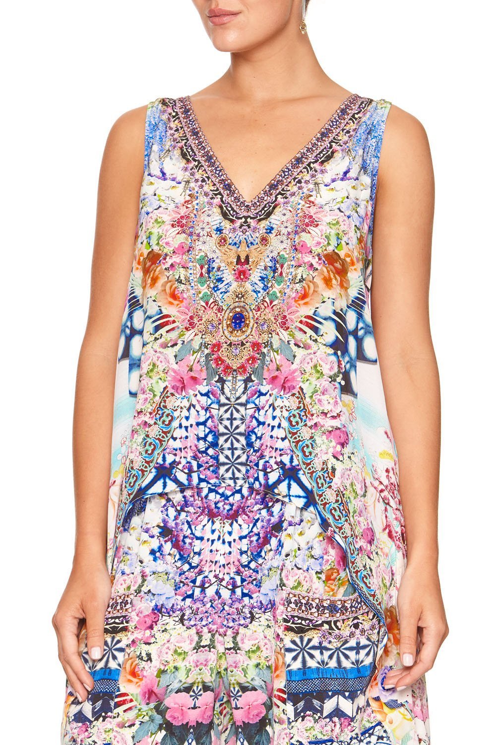 HIGH LOW CROSS BACK TOP SHIBORI SHORES