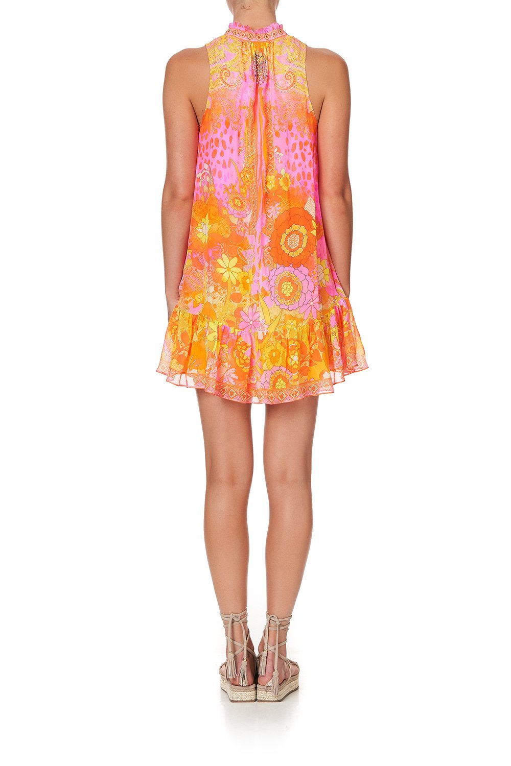 HIGH NECK RUFFLE DRESS HAIR HAIR HAIR