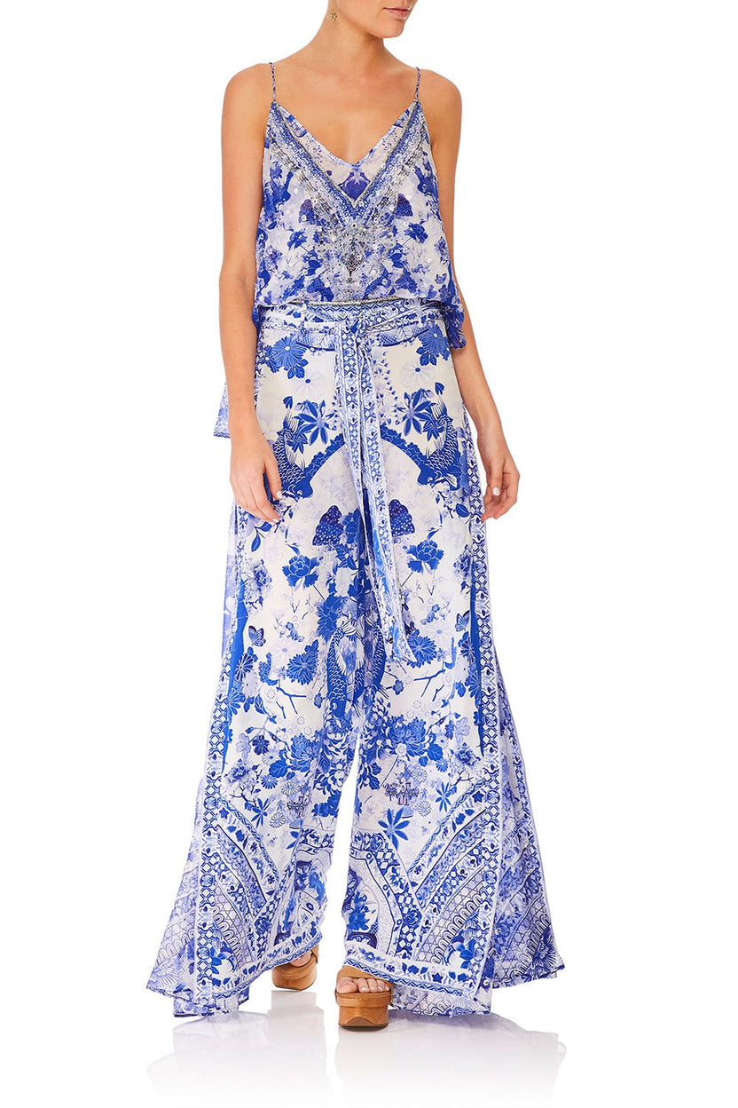 HIGH WAISTED TROUSER WITH GODET MIDNIGHT MEETING