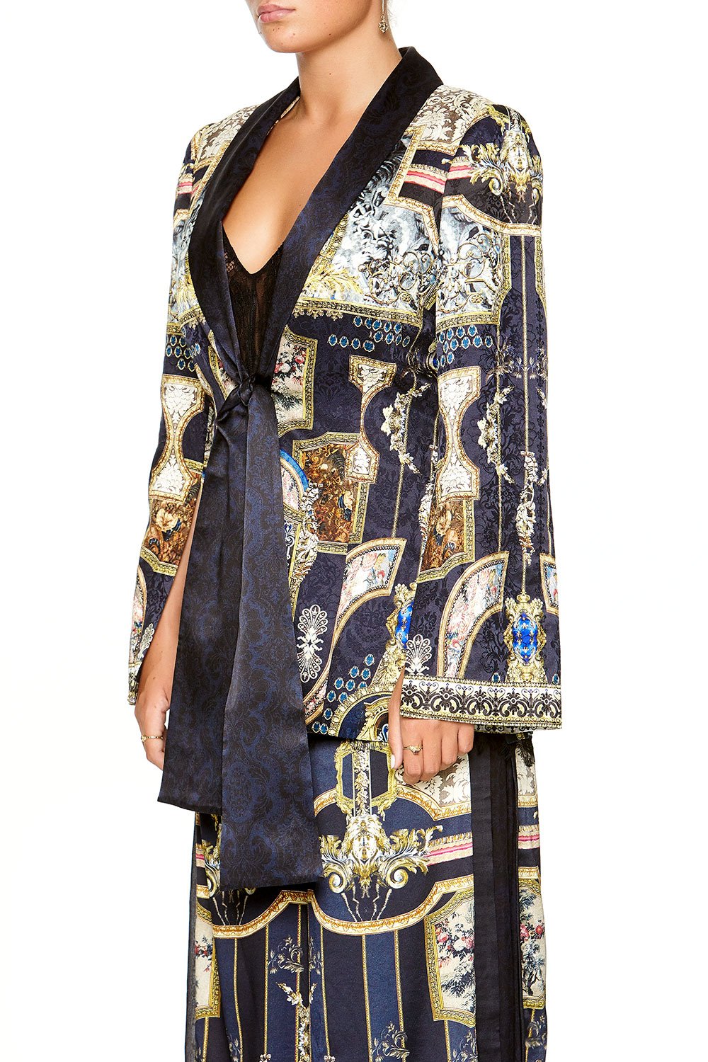 TIE FRONT JACKET MIDNIGHT MEETING