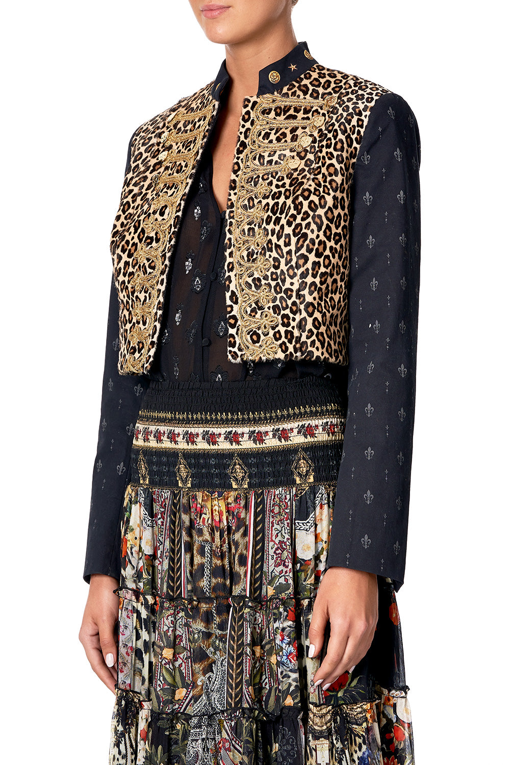 MANDARIN COLLAR JACKET MARAIS AT MIDNIGHT