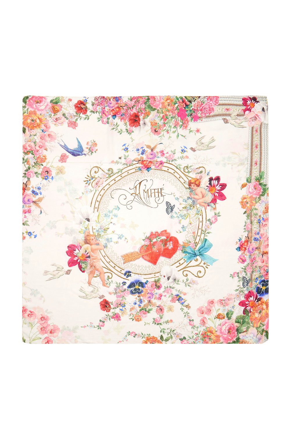 ROLLED HEM SCARF JARDIN POSTCARDS