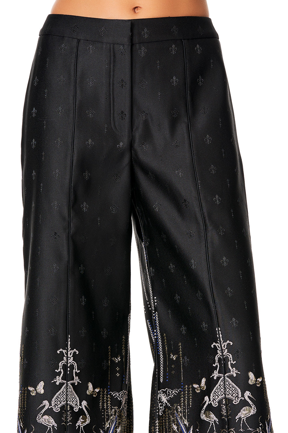 CAMILLA JACQUARD PANT WITH FRONT SEAMS REBELLE REBELLE