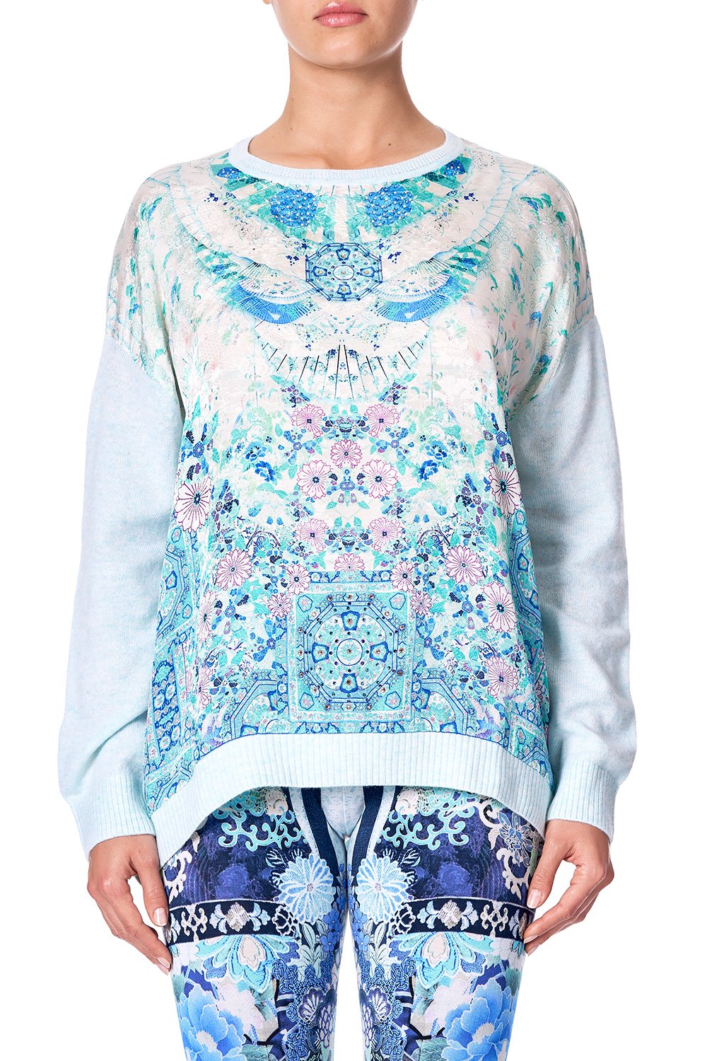 LOOSE FIT JUMPER WITH KNIT BACK HEAD IN THE CLOUDS