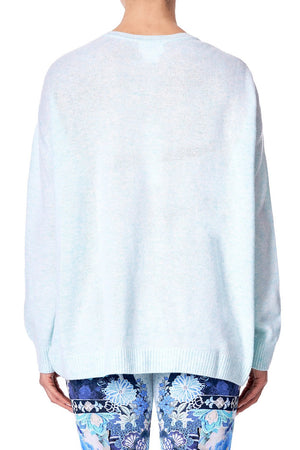 LOOSE FIT JUMPER WITH KNIT BACK HEAD IN THE CLOUDS