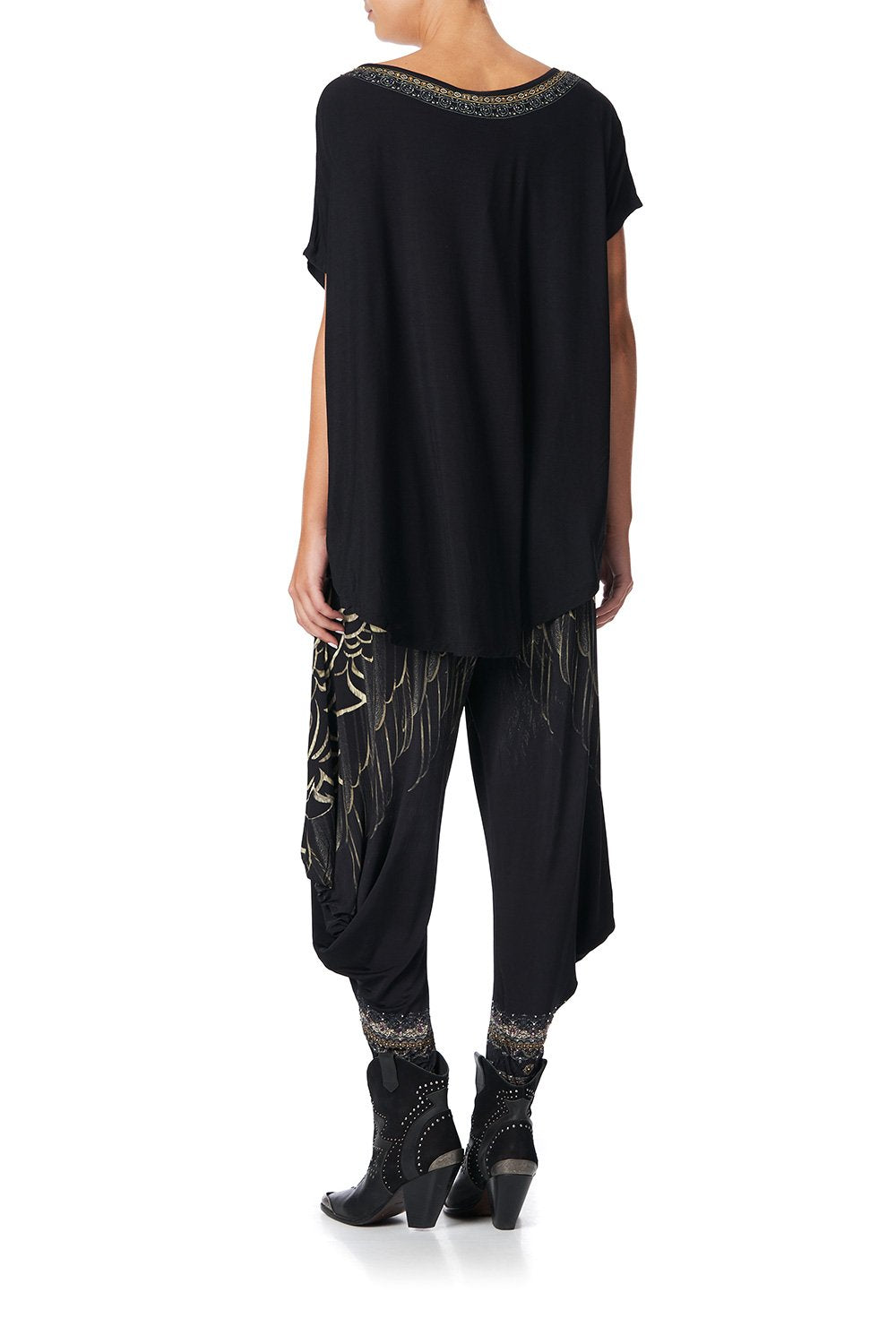 JERSEY DRAPE PANT WITH POCKET UNDER A FULL MOON