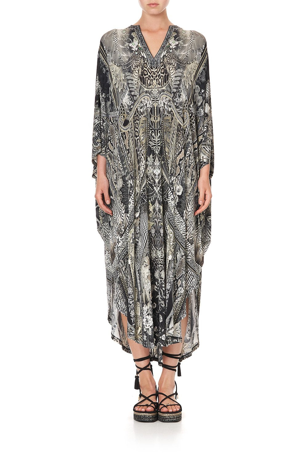 JERSEY LONG KAFTAN WITH ROUNDED HEM ONE TRIBE