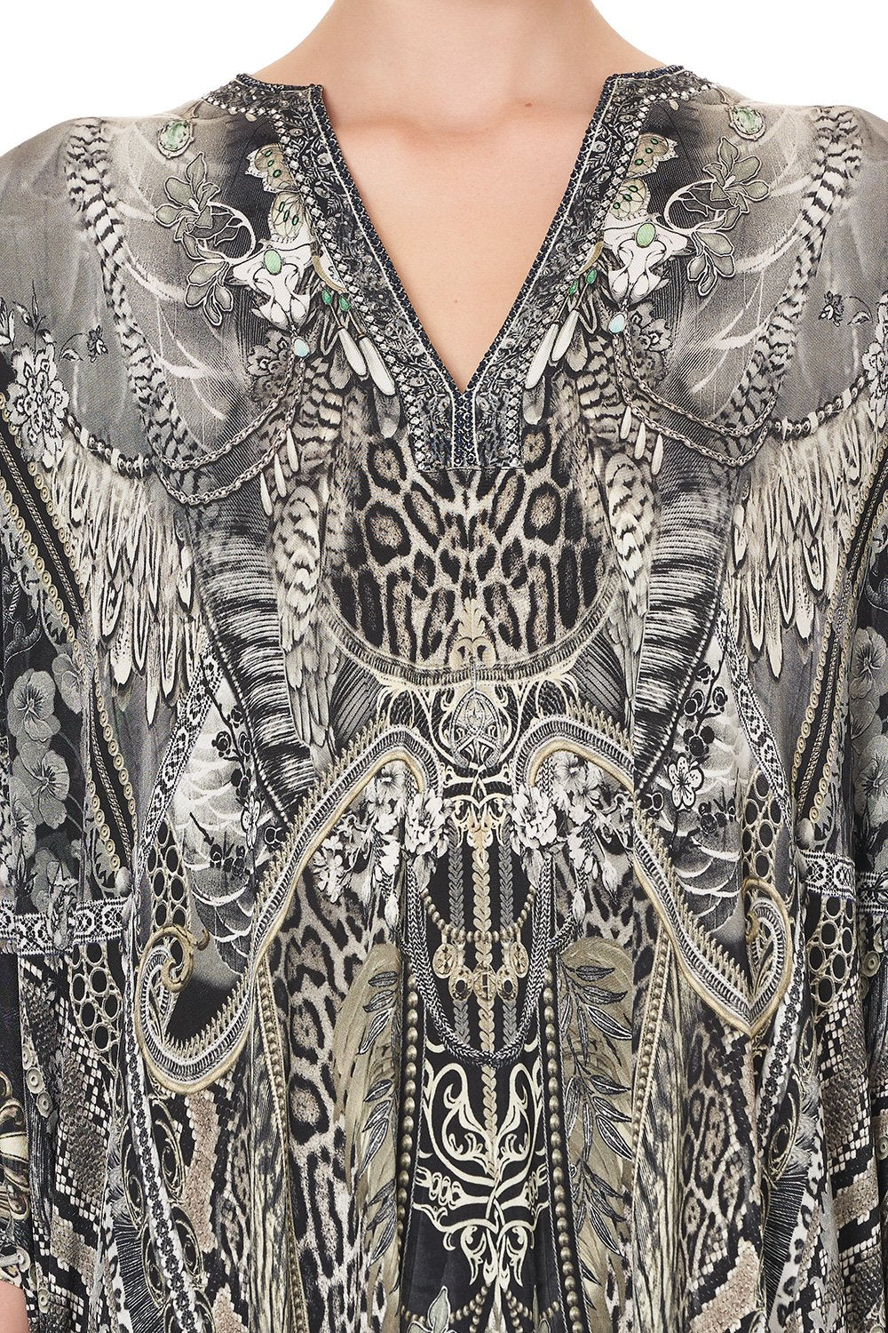 JERSEY LONG KAFTAN WITH ROUNDED HEM ONE TRIBE