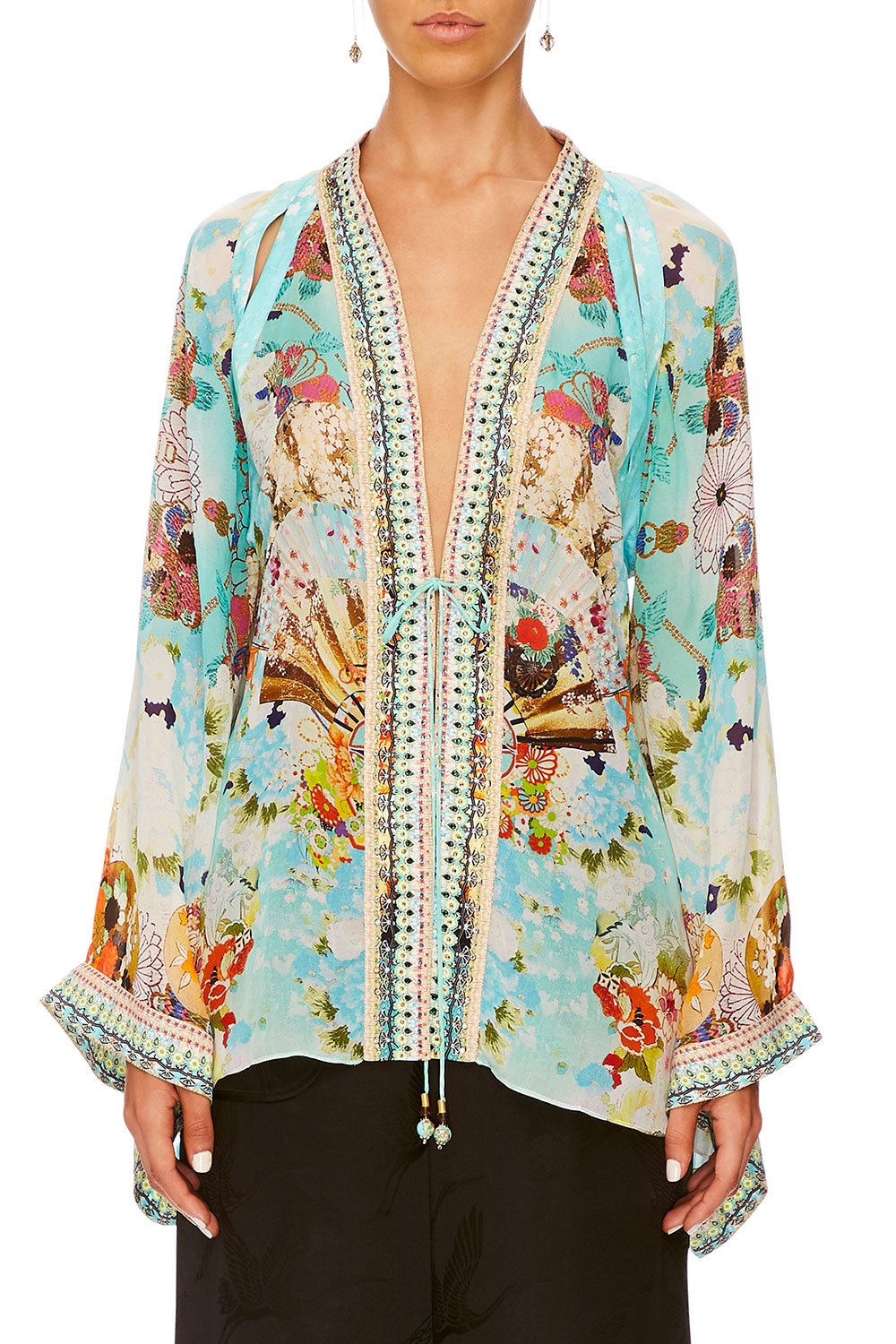 CAMILLA KAFTAN W/ SHEER SLEEVE RETRO'S RAINBOW