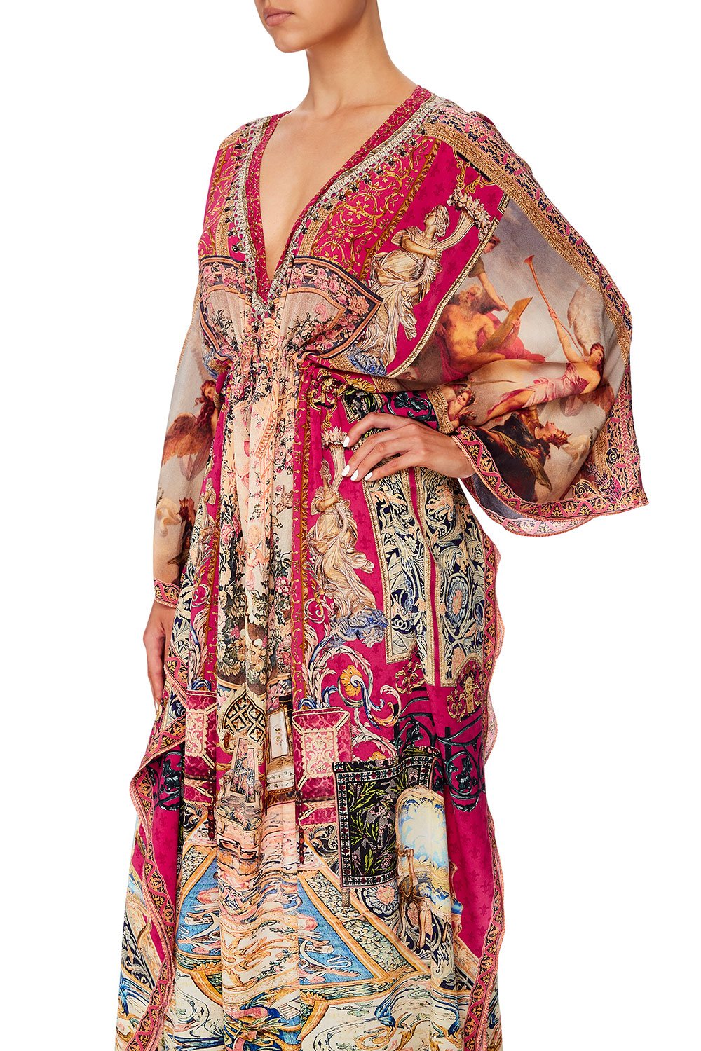 V-NECK KAFTAN WITH TIE WAIST LOUNGE HOUR