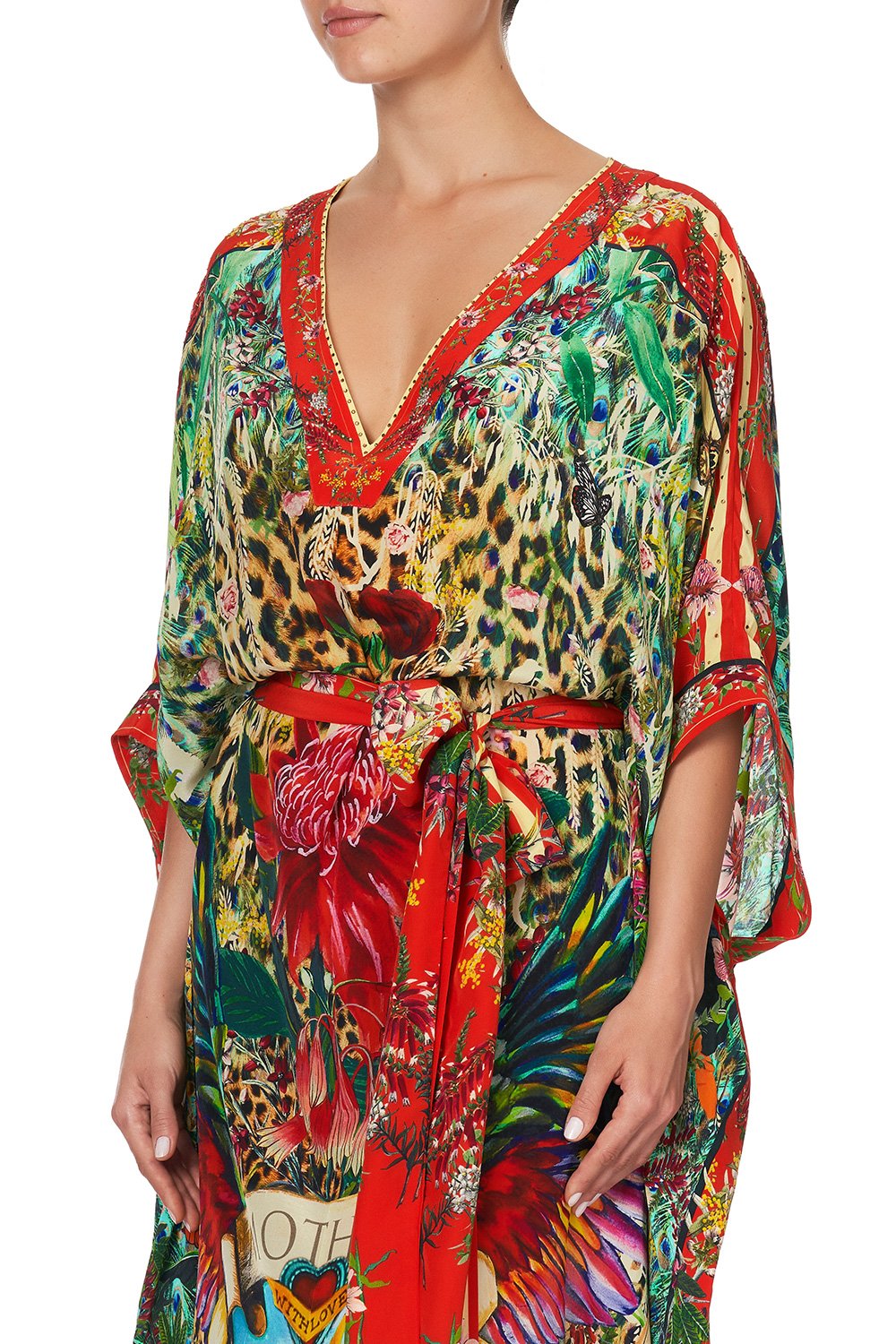 KAFTAN WITH V-NECKBAND AND BELT FARAWAY TREE