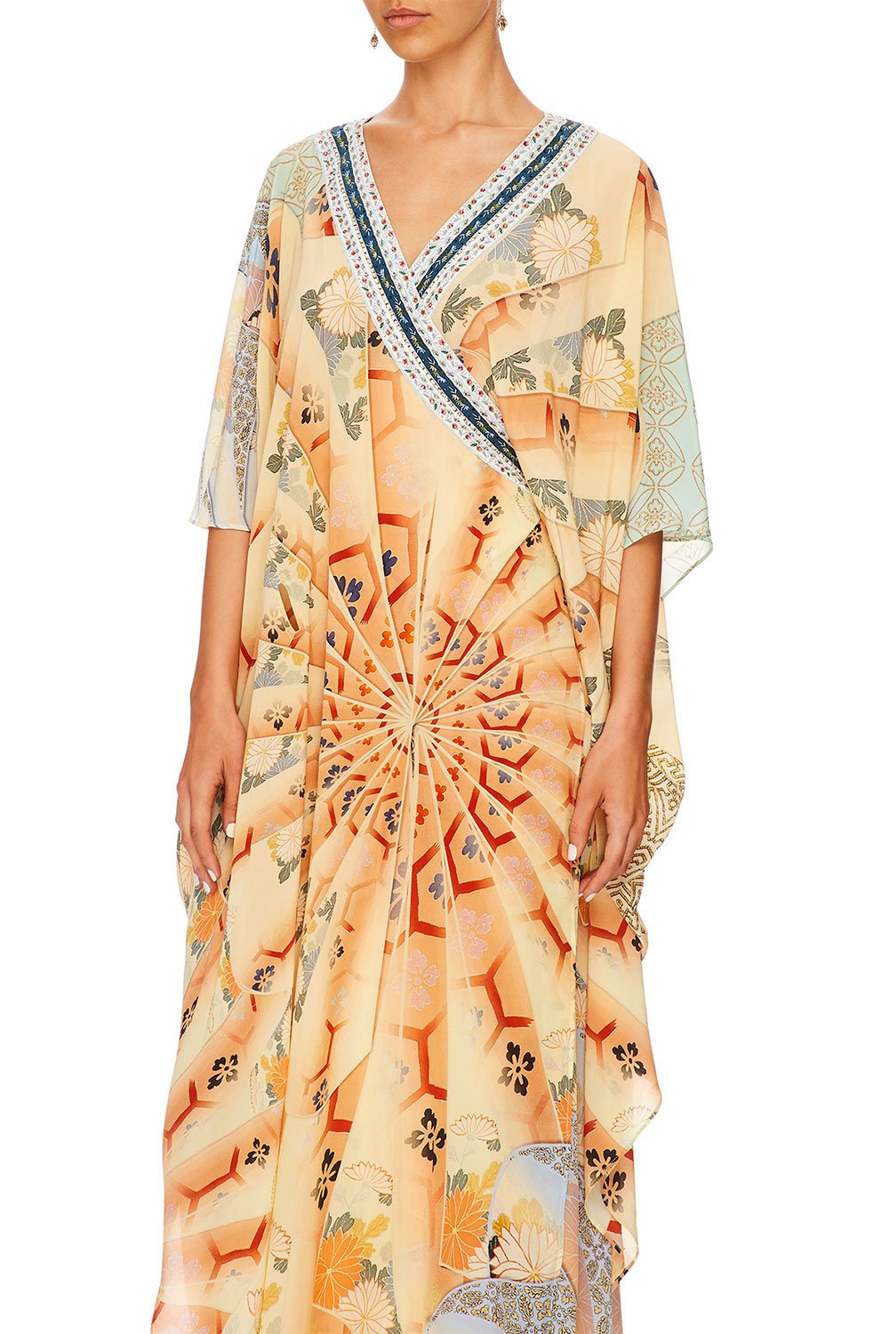 CAMILLA FOR THE FANS KAFTAN W WRAP FRONT & TIE BACK