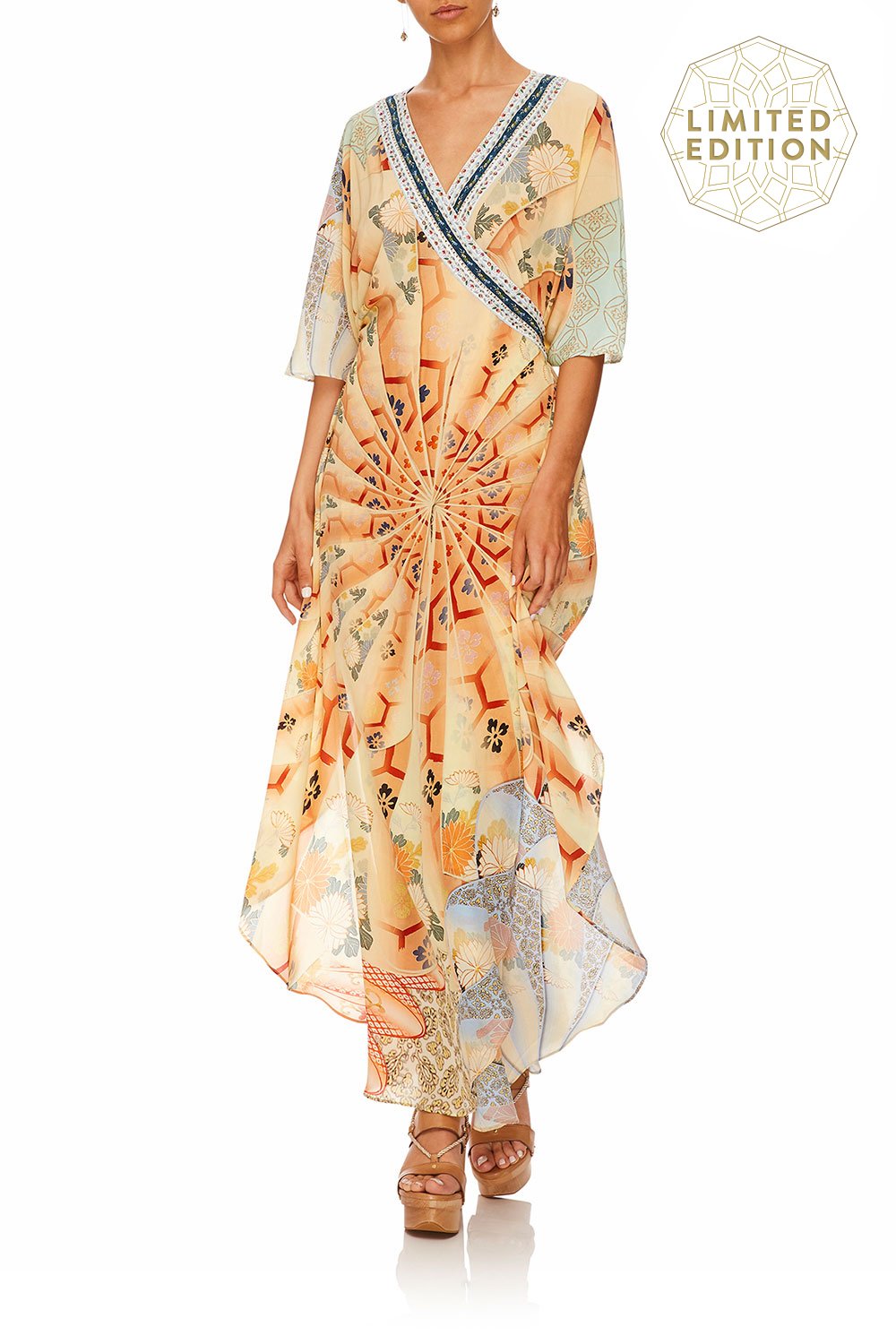 CAMILLA FOR THE FANS KAFTAN W WRAP FRONT & TIE BACK