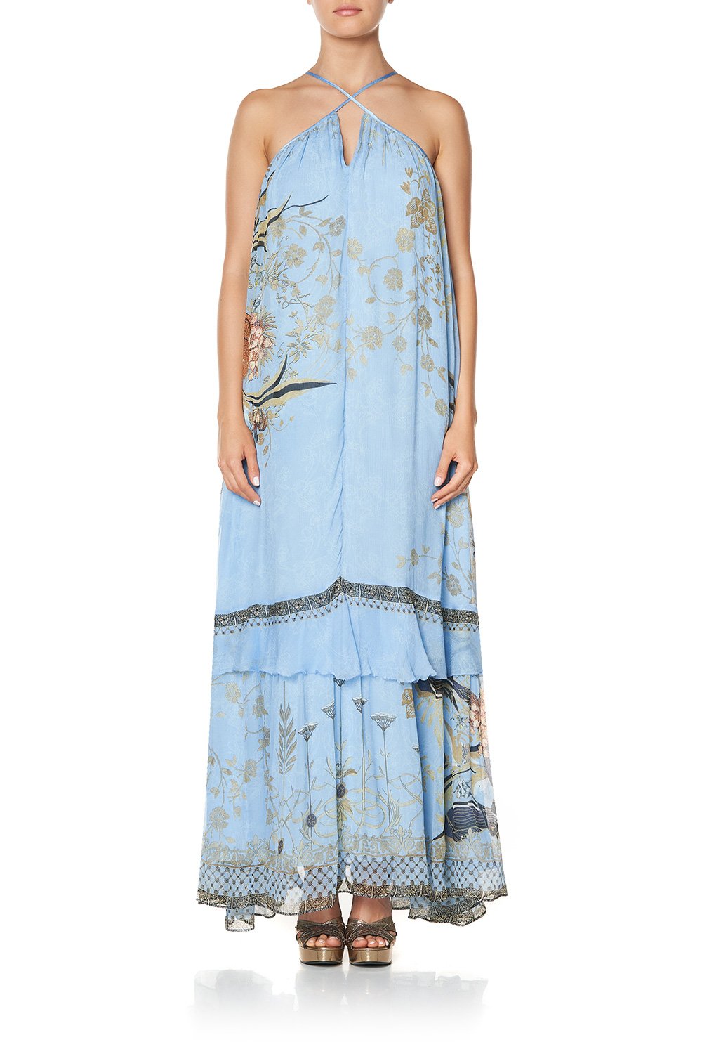 KEYHOLE NECK LONG DRESS FAIRY FOUNTAIN