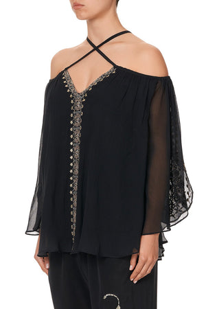 KEYHOLE OFF SHOULDER BLOUSE THE JEWELLED ARROW