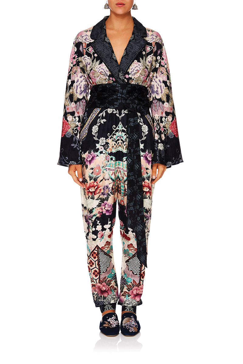 CAMILLA NIGHTS WITH HER KIMONO SLEEVE JUMPSUIT WPIPING