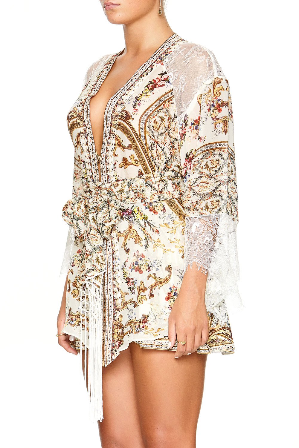 CAMILLA KIMONO WITH EMBROIDERY INSERT OLYMPE ODE