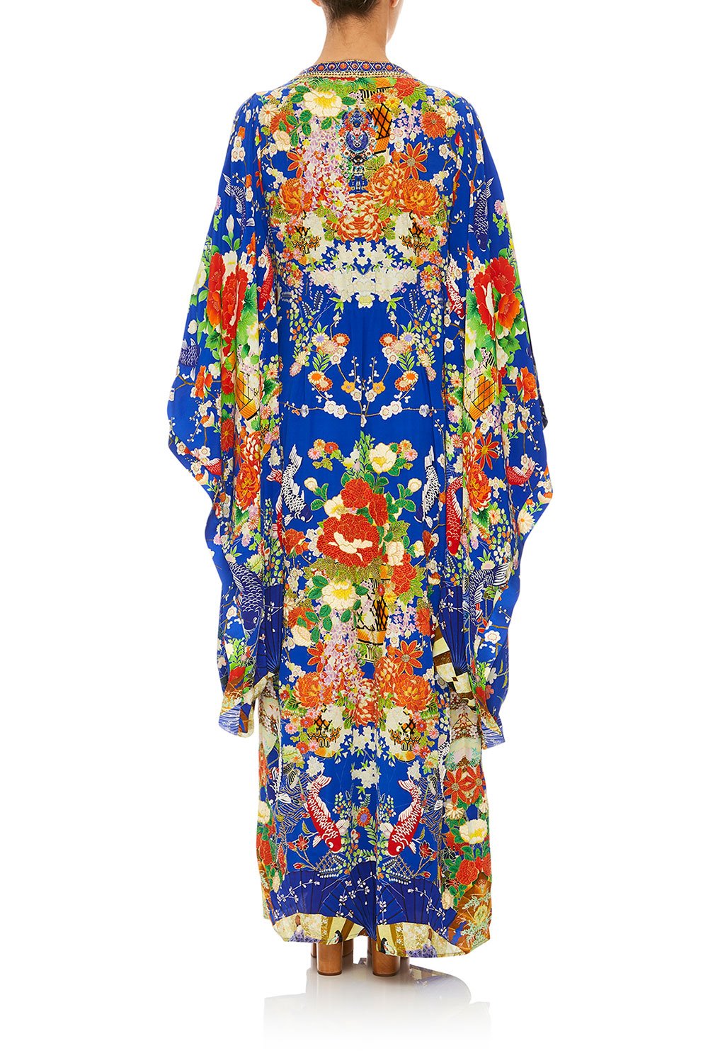 CAMILLA KIMONO W/ SPLIT SLEEVE PLAYING KOI