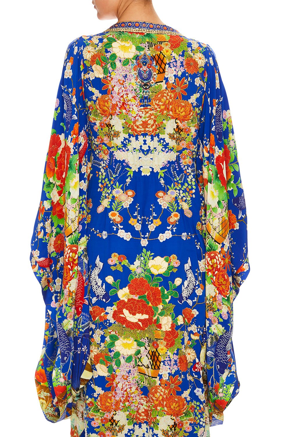 CAMILLA KIMONO W/ SPLIT SLEEVE PLAYING KOI