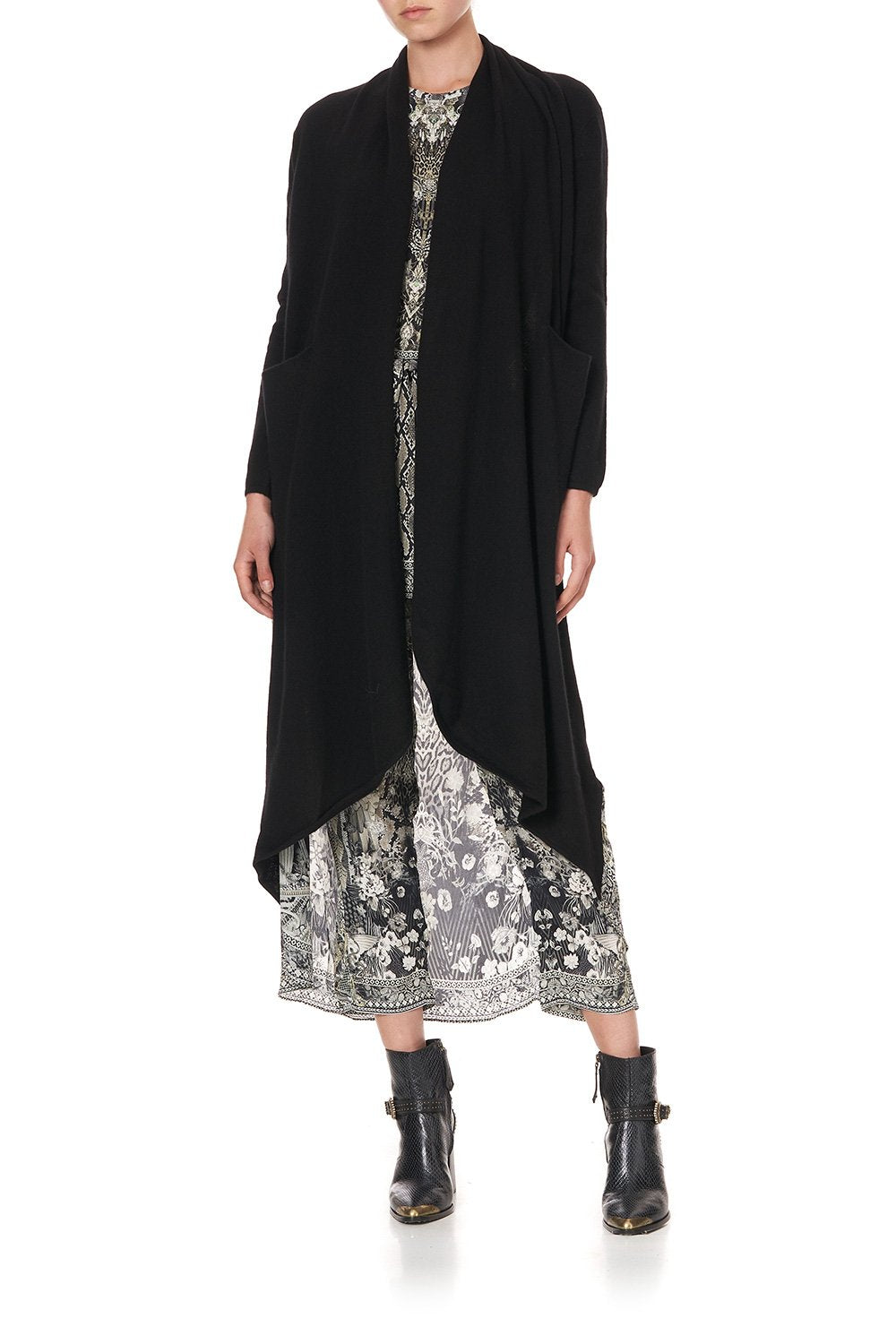 KNITTED CASUAL JACKET WITH SILK BACK ONE TRIBE