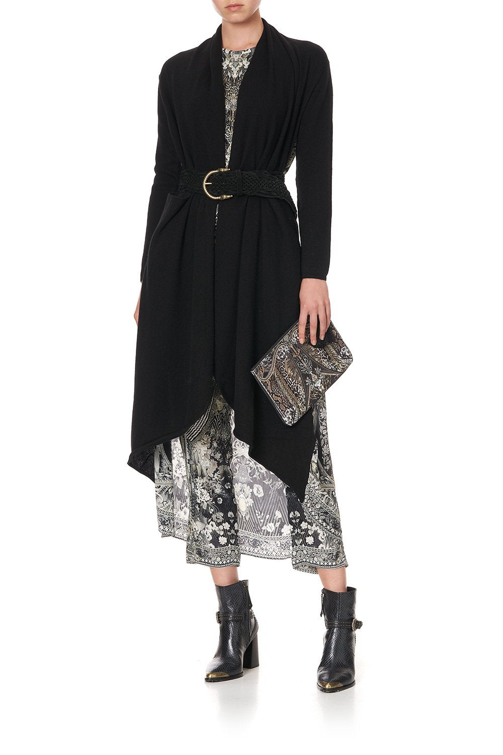 KNITTED CASUAL JACKET WITH SILK BACK ONE TRIBE