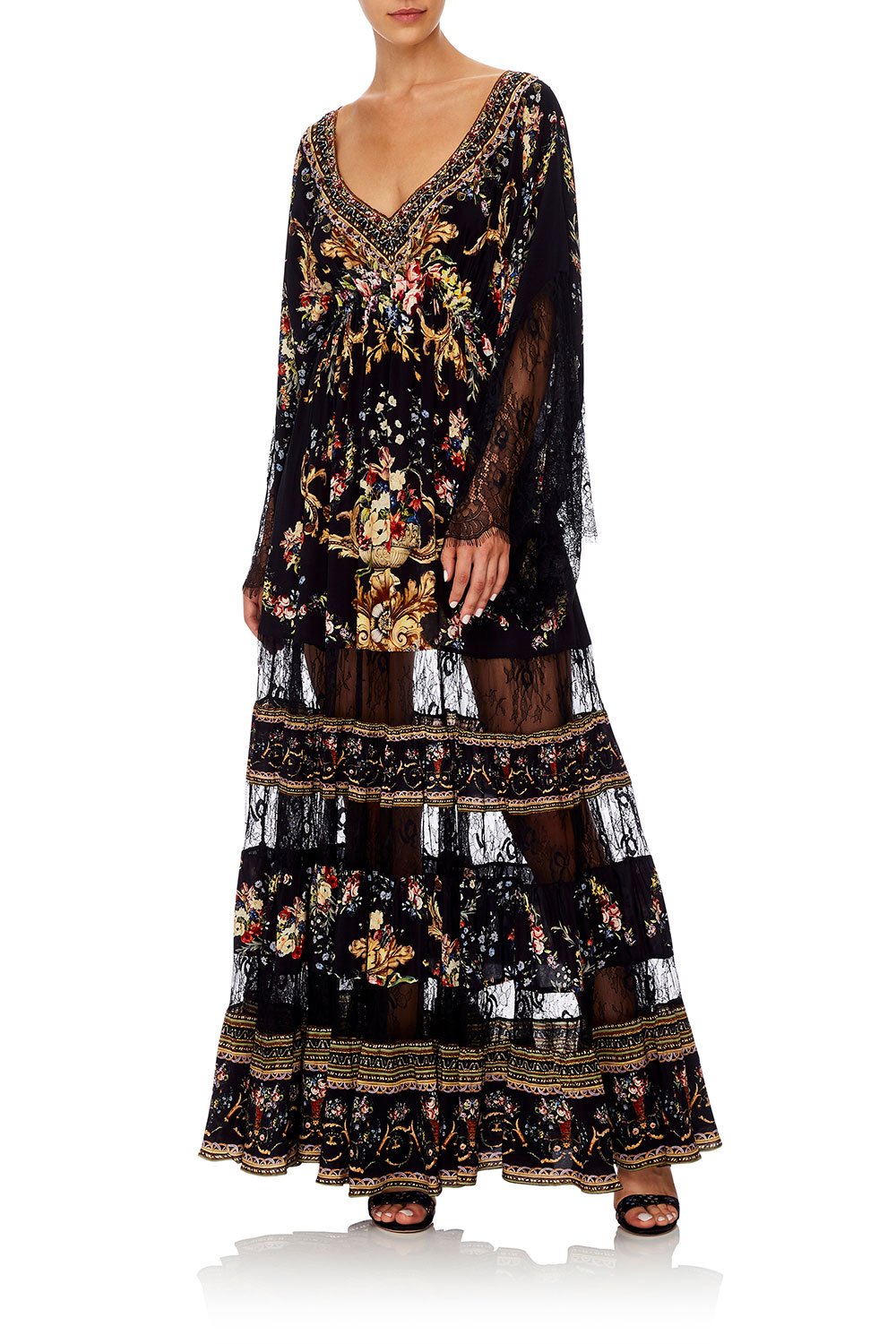 LACE PANEL DRESS FRIEND IN FLORA