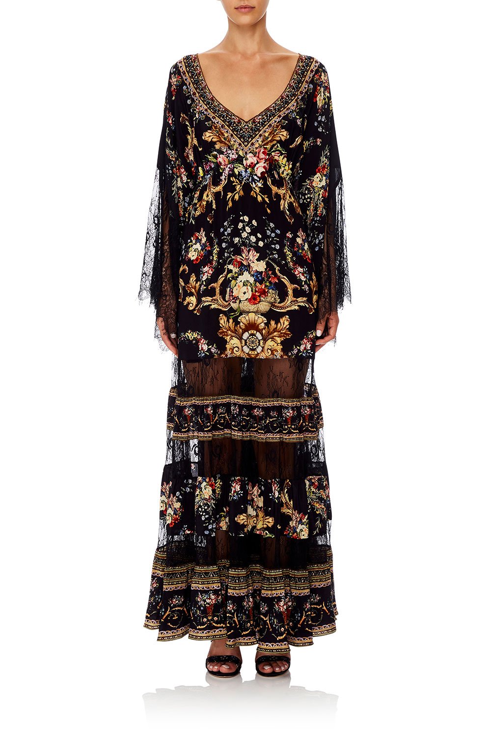 LACE PANEL DRESS FRIEND IN FLORA