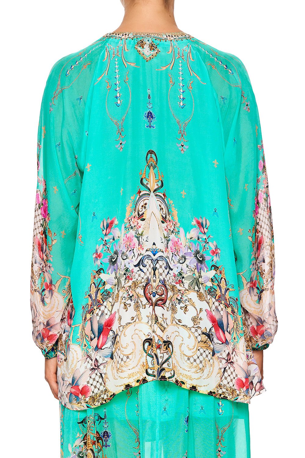 LACE UP BLOUSE FLORAISON