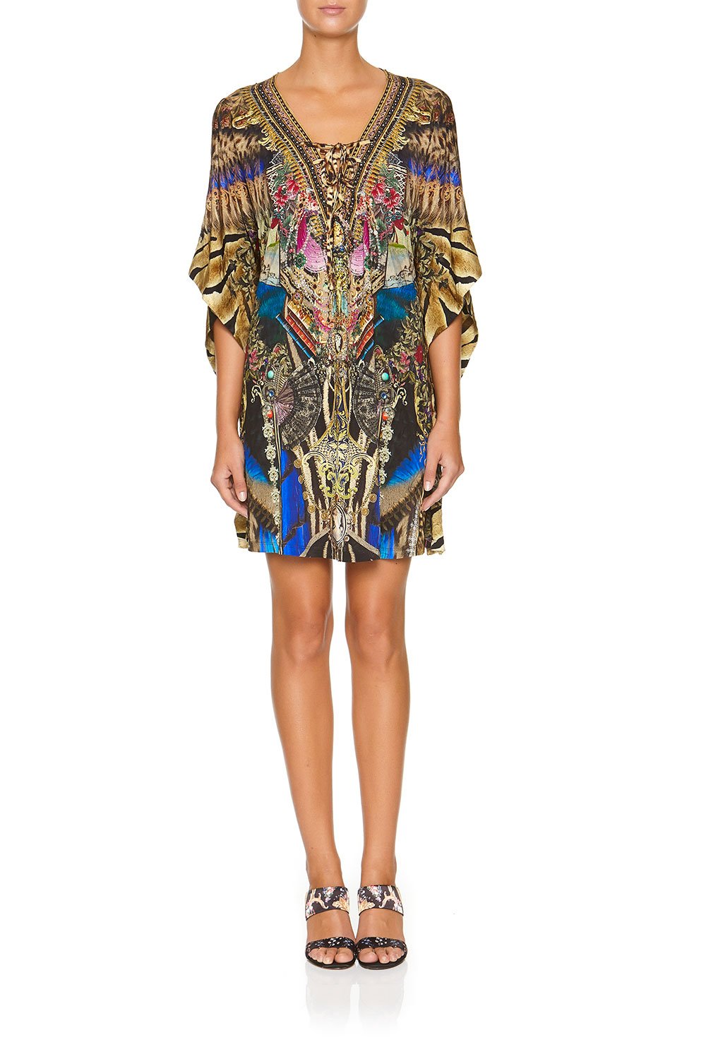 CAMILLA LACE UP KAFTAN WITH ROUND HEM STRONGER TOGETHER