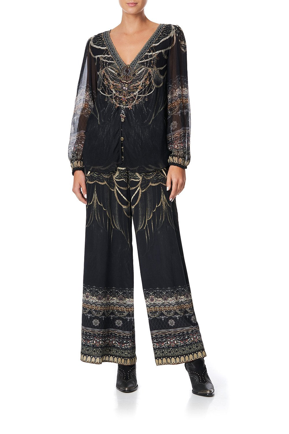 LACE UP SIDE BLOUSE UNDER A FULL MOON