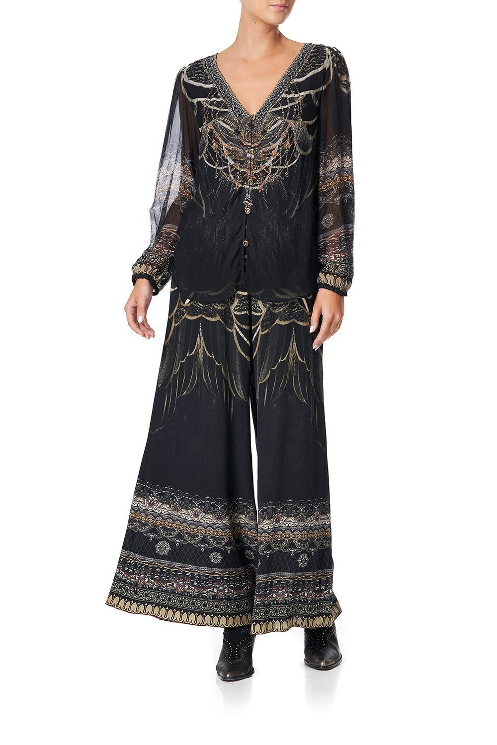 LACE UP SIDE BLOUSE UNDER A FULL MOON